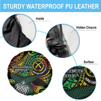 Vanuatu Indipendens Dei Spare Tire Cover Mix Traditional Sand Drawing LT7 - Polynesian Pride