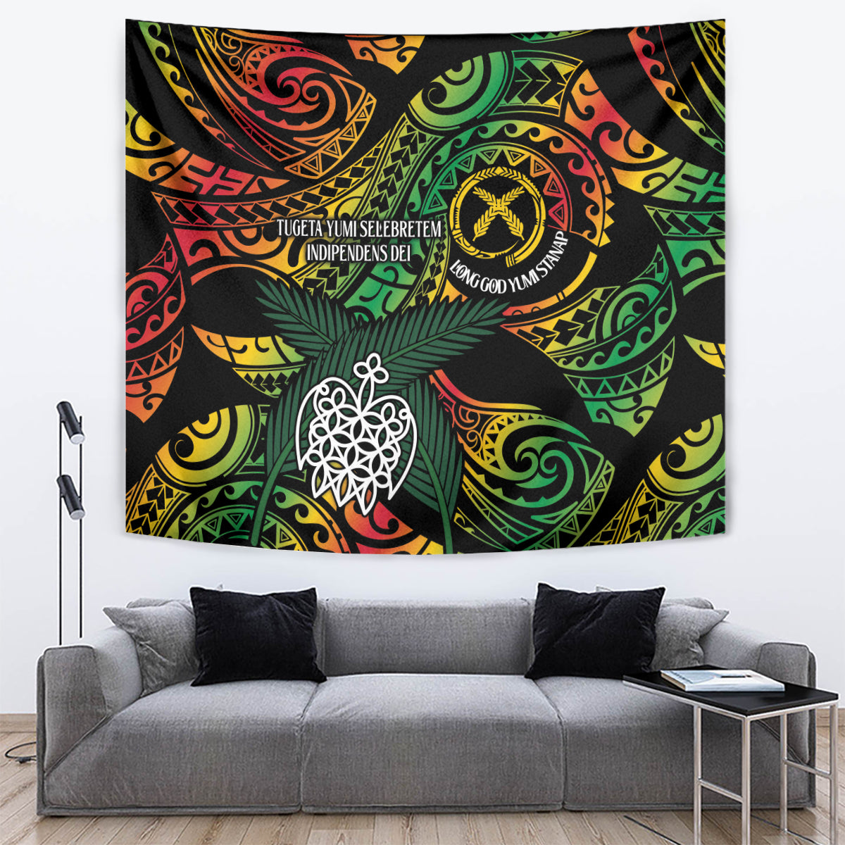 Vanuatu Indipendens Dei Tapestry Mix Traditional Sand Drawing LT7 Colorful - Polynesian Pride