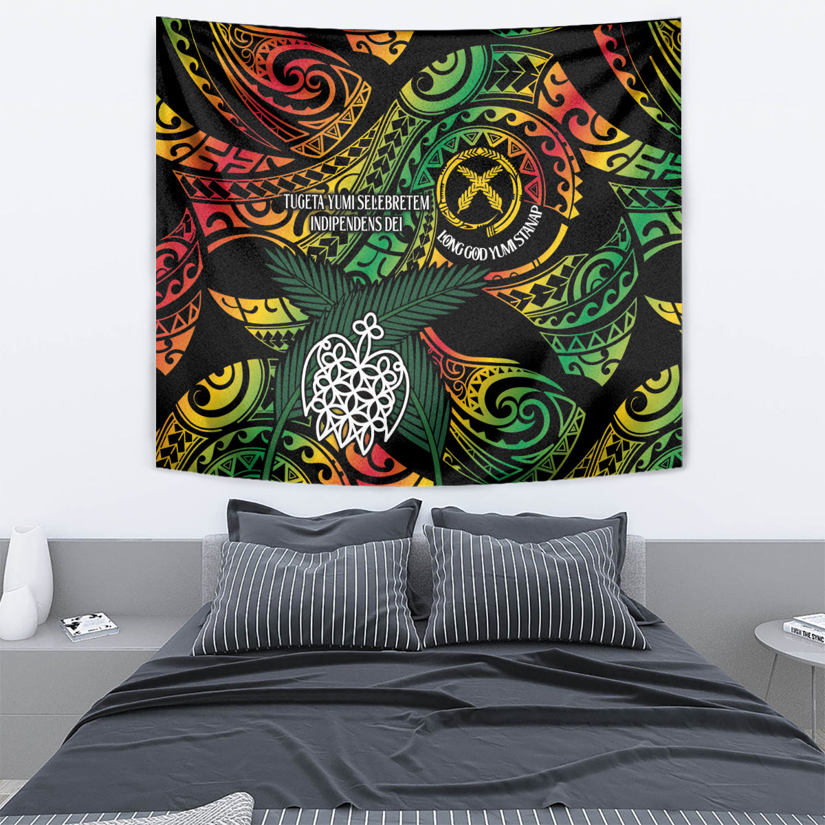 Vanuatu Indipendens Dei Tapestry Mix Traditional Sand Drawing LT7 - Polynesian Pride
