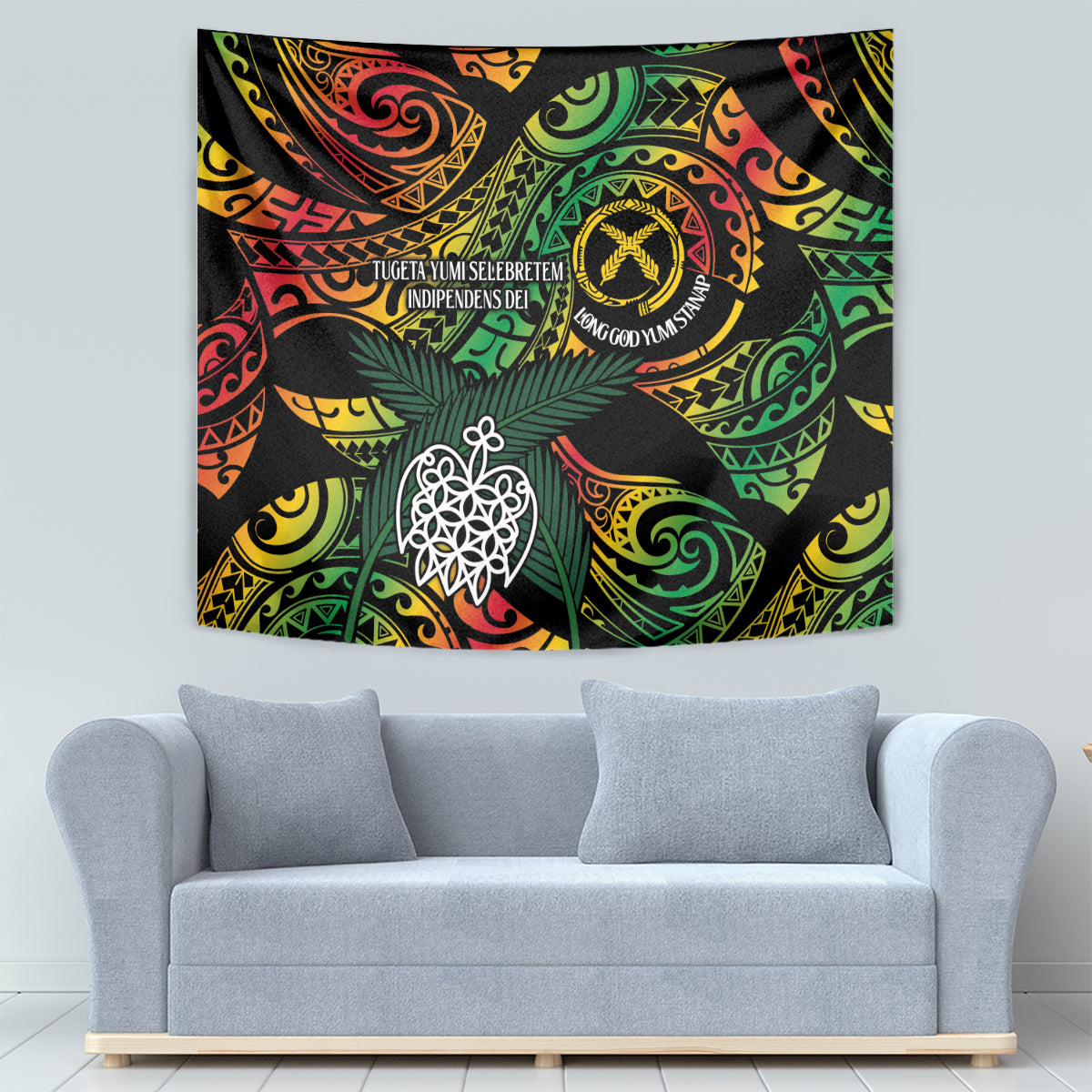 Vanuatu Indipendens Dei Tapestry Mix Traditional Sand Drawing LT7 - Polynesian Pride