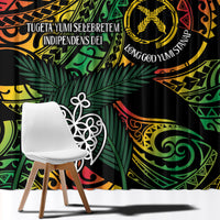 Vanuatu Indipendens Dei Window Curtain Mix Traditional Sand Drawing LT7 - Polynesian Pride