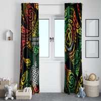 Vanuatu Indipendens Dei Window Curtain Mix Traditional Sand Drawing LT7 - Polynesian Pride