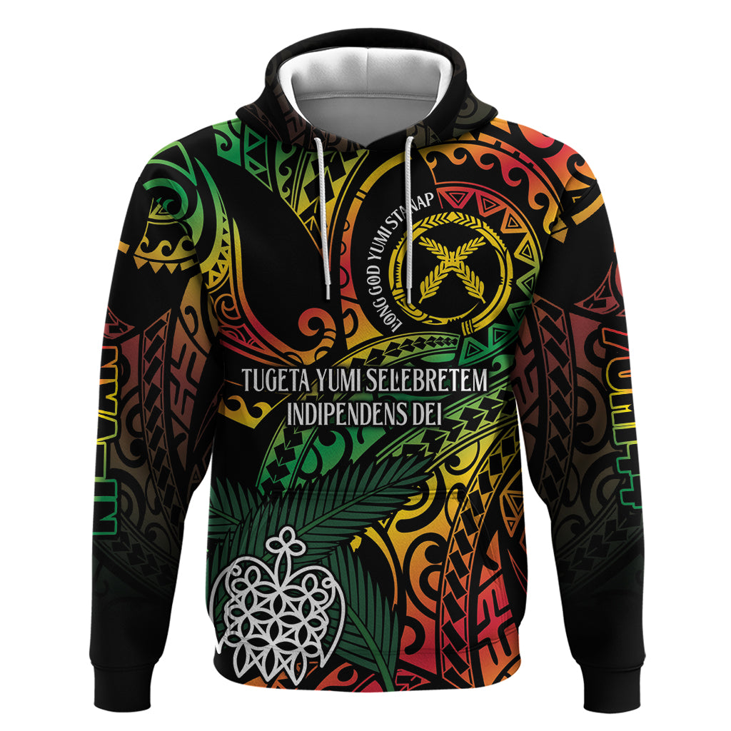 Vanuatu Indipendens Dei Zip Hoodie Mix Traditional Sand Drawing