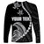 Personalised Guam Long Sleeve Shirt Tribal Turtles Curves Style - Black LT7 - Polynesian Pride