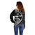 Personalised Guam Off Shoulder Sweater Tribal Turtles Curves Style - Black LT7 - Polynesian Pride