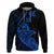 Custom Guam Hoodie Tribal Turtles Curves Style Blue LT7 Pullover Hoodie Blue - Polynesian Pride