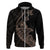 Custom Guam Hoodie Tribal Turtles Curves Style Brown LT7 Zip Hoodie Brown - Polynesian Pride