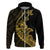 Custom Guam Hoodie Tribal Turtles Curves Style Gold LT7 Zip Hoodie Gold - Polynesian Pride