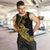 Personalised Guam Men Tank Top Tribal Turtles Curves Style - Gold LT7 - Polynesian Pride