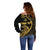 Personalised Guam Off Shoulder Sweater Tribal Turtles Curves Style - Gold LT7 - Polynesian Pride