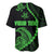 Personalised Guam Baseball Jersey Tribal Turtles Curves Style - Green LT7 - Polynesian Pride