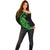 Personalised Guam Off Shoulder Sweater Tribal Turtles Curves Style - Green LT7 - Polynesian Pride