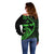 Personalised Guam Off Shoulder Sweater Tribal Turtles Curves Style - Green LT7 - Polynesian Pride