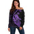 Personalised Guam Off Shoulder Sweater Tribal Turtles Curves Style - Purple LT7 Women Purple - Polynesian Pride