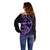 Personalised Guam Off Shoulder Sweater Tribal Turtles Curves Style - Purple LT7 - Polynesian Pride