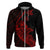 Custom Guam Hoodie Tribal Turtles Curves Style Red LT7 Zip Hoodie Red - Polynesian Pride