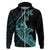 Custom Guam Hoodie Tribal Turtles Curves Style Turquoise LT7 Zip Hoodie Turquoise - Polynesian Pride