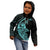 Personalised Guam Kid Hoodie Tribal Turtles Curves Style - Turquoise LT7 - Polynesian Pride