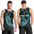 Personalised Guam Men Tank Top Tribal Turtles Curves Style - Turquoise LT7 - Polynesian Pride