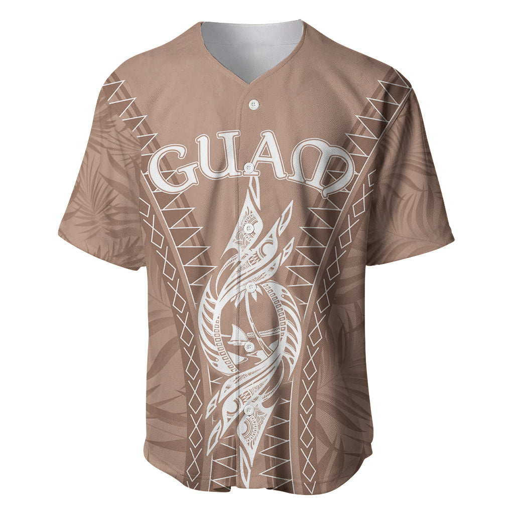 Personalised Guam Baseball Jersey Chamoro Latte Stone Mix Tropical - Brown LT7 Brown - Polynesian Pride