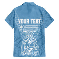 Personalised Guam Hawaiian Shirt Chamoro Latte Stone Mix Tropical - Blue LT7 - Polynesian Pride