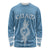 Personalised Guam Long Sleeve Shirt Chamoro Latte Stone Mix Tropical - Blue LT7 Unisex Blue - Polynesian Pride