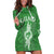 Personalised Guam Hoodie Dress Chamoro Latte Stone Mix Tropical - Green LT7 Green - Polynesian Pride