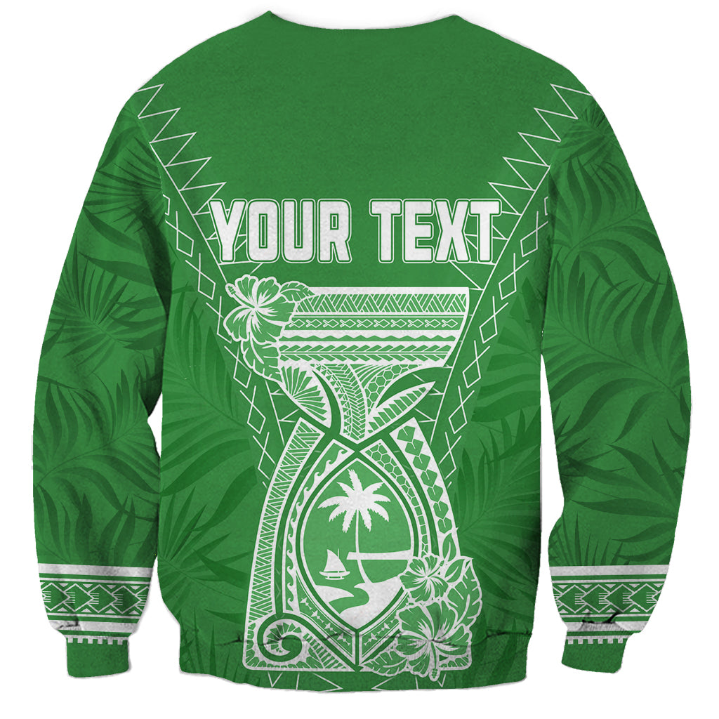 Personalised Guam Sweatshirt Chamoro Latte Stone Mix Tropical - Green LT7 - Polynesian Pride