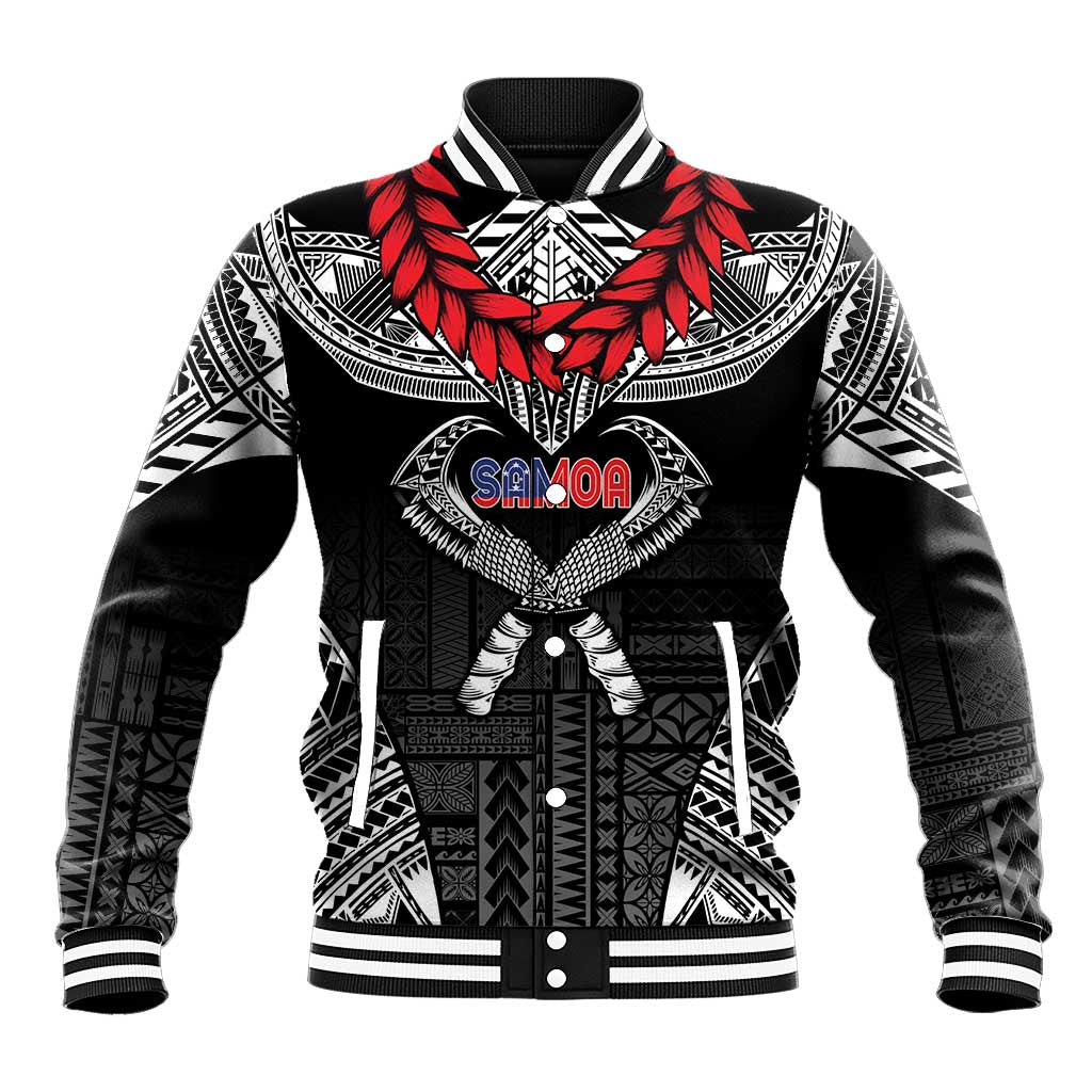 Personalized Talofa Samoa Baseball Jacket Ulafala With Toa Nifo'oti - Black LT7 Unisex Black - Polynesian Pride