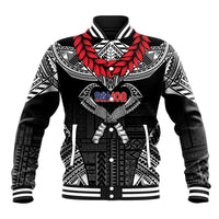 Personalized Talofa Samoa Baseball Jacket Ulafala With Toa Nifo'oti - Black LT7 Unisex Black - Polynesian Pride