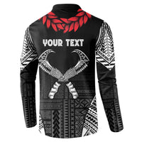 Personalized Talofa Samoa Button Sweatshirt Ulafala With Toa Nifo'oti - Black LT7 - Polynesian Pride