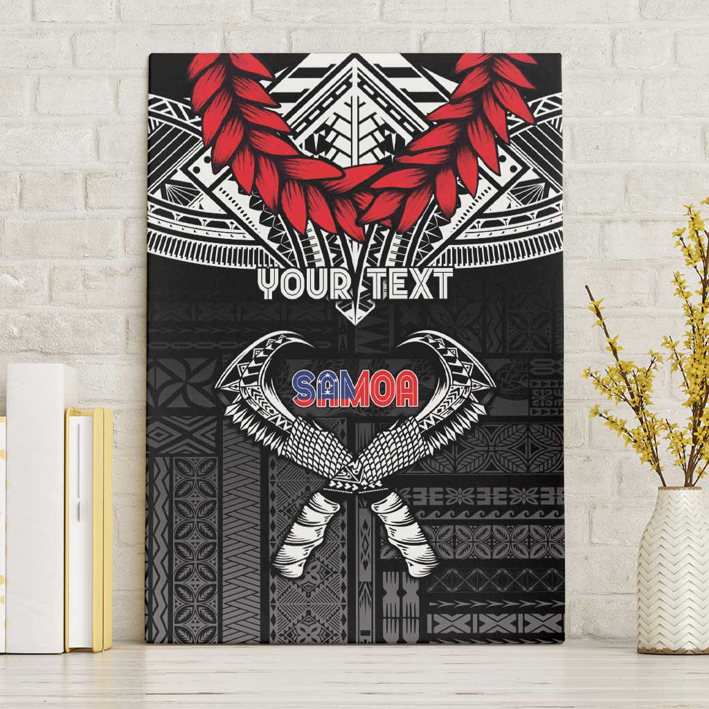 Personalized Talofa Samoa Canvas Wall Art Ulafala With Toa Nifo'oti - Black LT7 Without Frame Black - Polynesian Pride