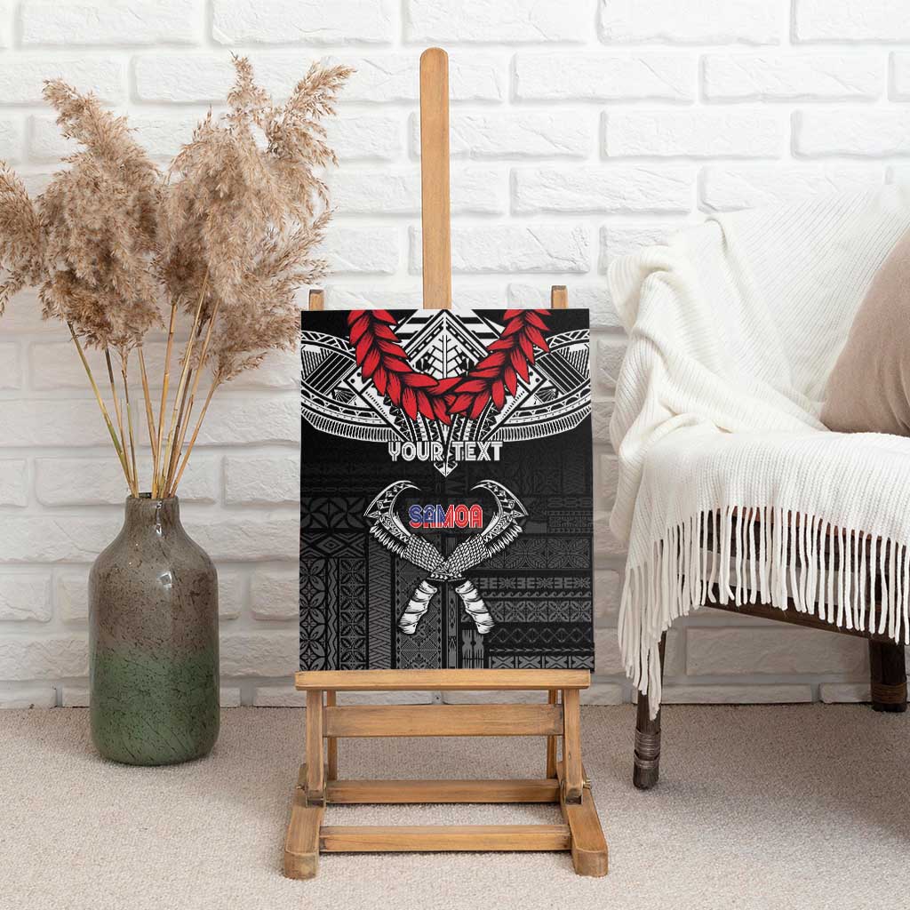 Personalized Talofa Samoa Canvas Wall Art Ulafala With Toa Nifo'oti - Black LT7 - Polynesian Pride