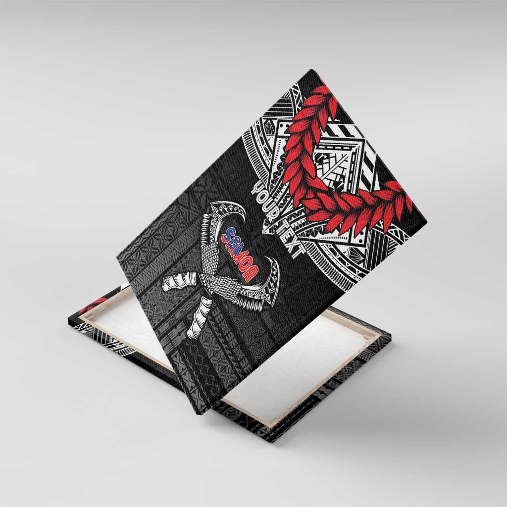 Personalized Talofa Samoa Canvas Wall Art Ulafala With Toa Nifo'oti - Black LT7 With Frame Black - Polynesian Pride