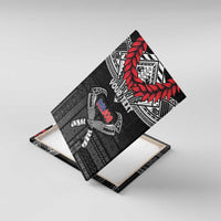 Personalized Talofa Samoa Canvas Wall Art Ulafala With Toa Nifo'oti - Black LT7 With Frame Black - Polynesian Pride