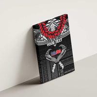 Personalized Talofa Samoa Canvas Wall Art Ulafala With Toa Nifo'oti - Black LT7 - Polynesian Pride