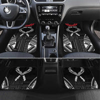 Personalized Talofa Samoa Car Mats Ulafala With Toa Nifo'oti - Black LT7 Set 4pcs Black - Polynesian Pride