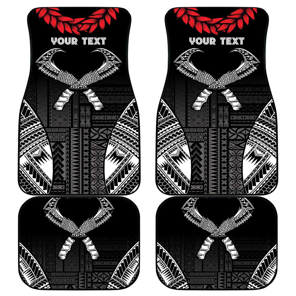Personalized Talofa Samoa Car Mats Ulafala With Toa Nifo'oti - Black LT7 - Polynesian Pride