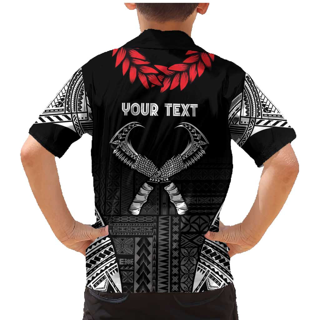 Personalized Talofa Samoa Family Matching Mermaid Dress and Hawaiian Shirt Ulafala With Toa Nifo'oti - Black