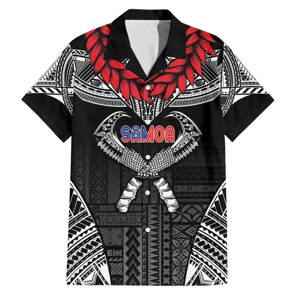 Personalized Talofa Samoa Family Matching Mermaid Dress and Hawaiian Shirt Ulafala With Toa Nifo'oti - Black