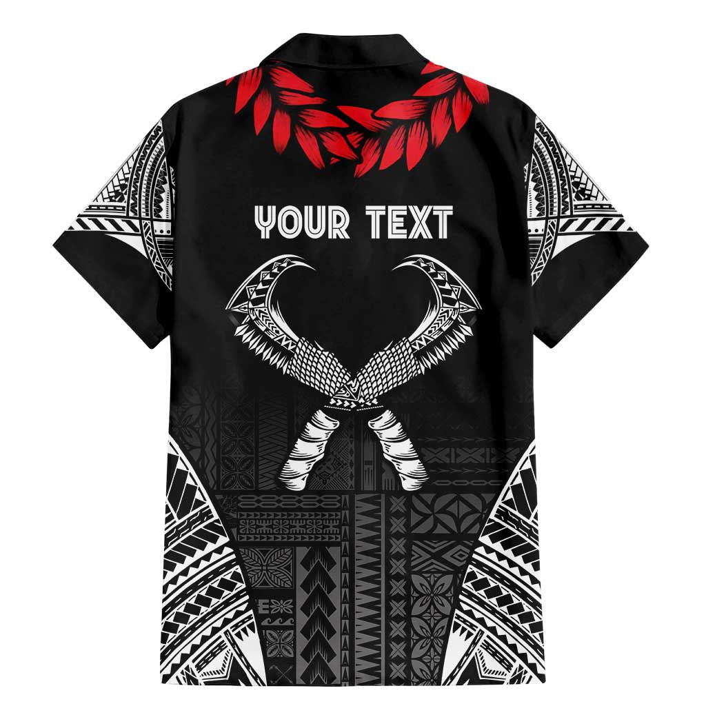 Personalized Talofa Samoa Family Matching Mermaid Dress and Hawaiian Shirt Ulafala With Toa Nifo'oti - Black