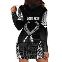 Personalized Talofa Samoa Hoodie Dress Ulafala With Toa Nifo'oti - Black