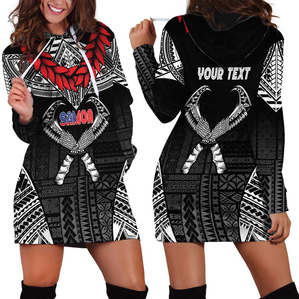 Personalized Talofa Samoa Hoodie Dress Ulafala With Toa Nifo'oti - Black