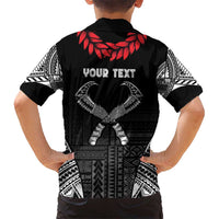 Personalized Talofa Samoa Kid Hawaiian Shirt Ulafala With Toa Nifo'oti - Black LT7 - Polynesian Pride