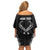 Personalized Talofa Samoa Off Shoulder Short Dress Ulafala With Toa Nifo'oti - Black