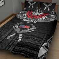 Personalized Talofa Samoa Quilt Bed Set Ulafala With Toa Nifo'oti - Black LT7 - Polynesian Pride