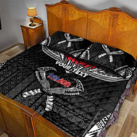 Personalized Talofa Samoa Quilt Bed Set Ulafala With Toa Nifo'oti - Black LT7 - Polynesian Pride