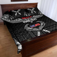Personalized Talofa Samoa Quilt Bed Set Ulafala With Toa Nifo'oti - Black LT7 - Polynesian Pride