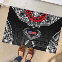 Personalized Talofa Samoa Rubber Doormat Ulafala With Toa Nifo'oti - Black LT7 - Polynesian Pride