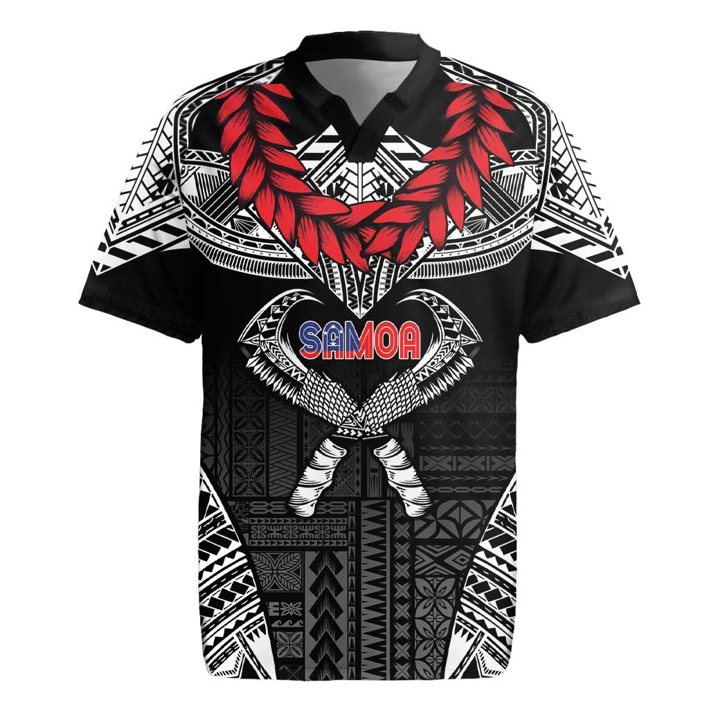 Personalized Talofa Samoa Rugby Jersey Ulafala With Toa Nifo'oti - Black